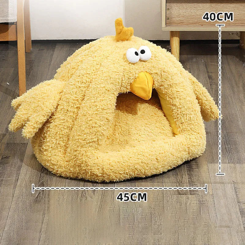Cold-proof warm cat nest in beige colour, sized for pets up to 8kg, suitable for fall and winter use