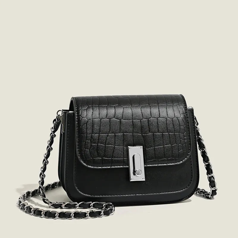 Soft PU leather women's crossbody shoulder bag in horizontal square shape with mobile phone pocket