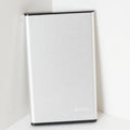 2.5 inch SATA hard drive box in aluminium alloy sandblasted grey finish with USB cable