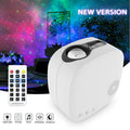 White laser starry sky projection lamp with nebula moon patterns and Bluetooth speaker functionality
