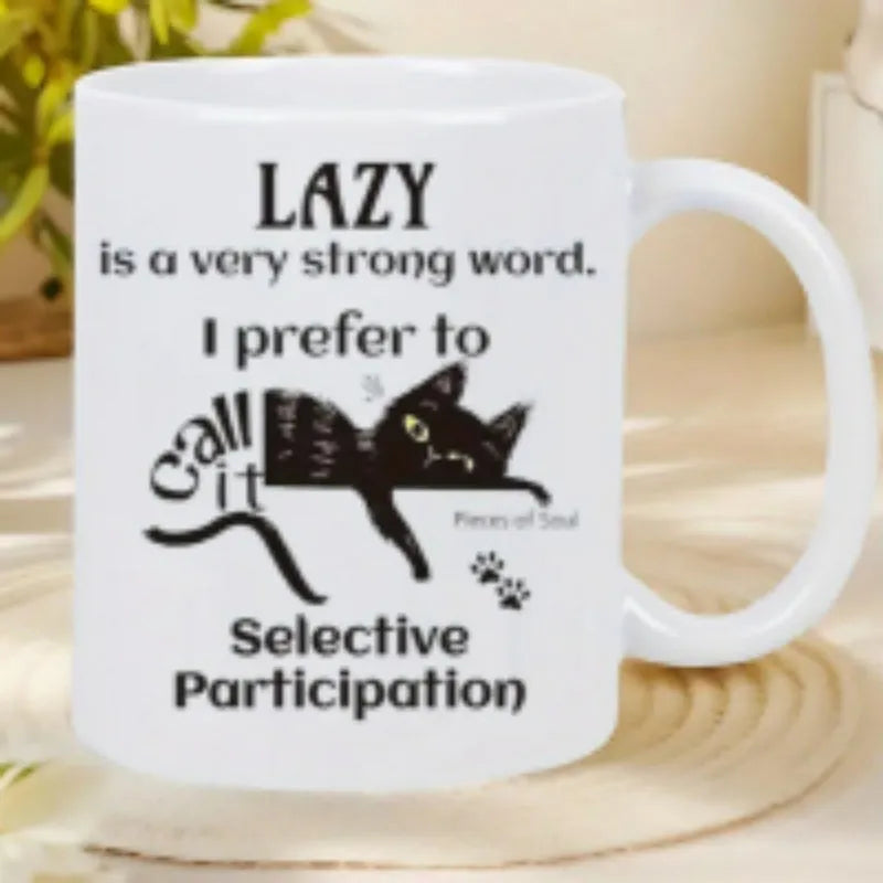 Creative ceramic 11oz thermal transfer mark cup with full-wrap picture design