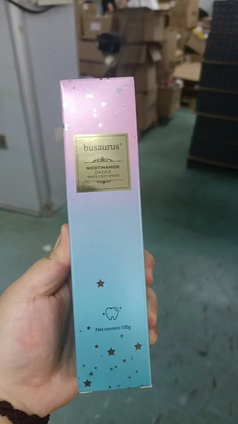 Nicotinamide dazzling white toothpaste tube with 100g net content for adult teeth whitening and cleaning