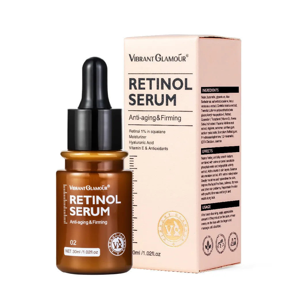 30g bottle of retinol facial serum for reducing dry lines and fine lines