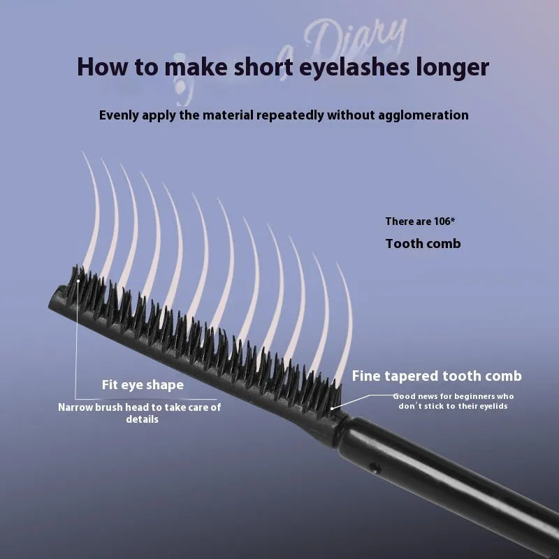 Black or brown long curling mascara tube and wand for lasting lash definition.