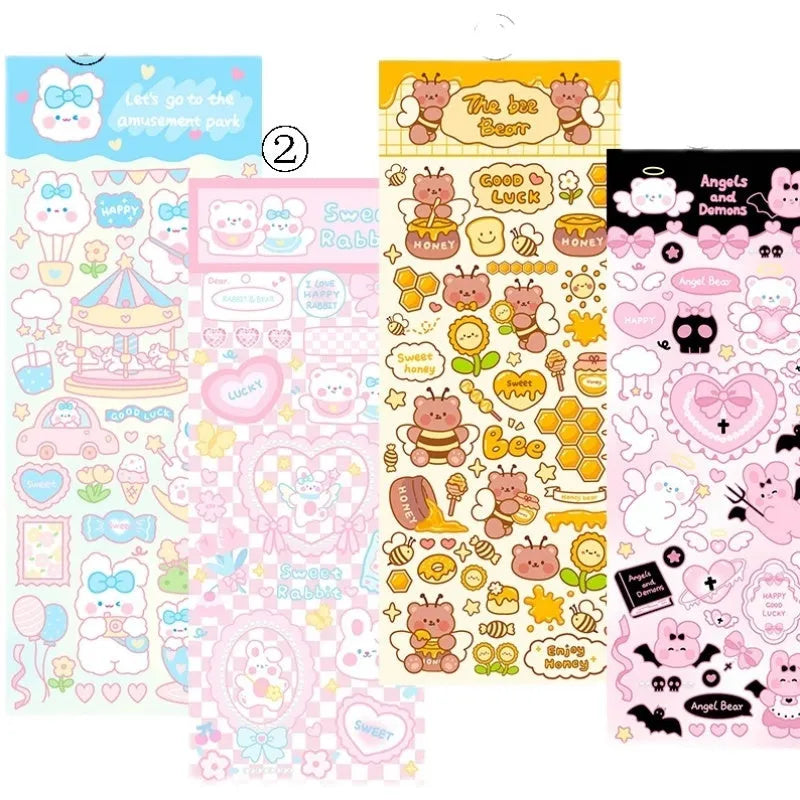 PVC waterproof cartoon decorative stickers for notebooks and stationery in multiple style options