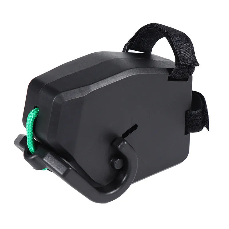 Black plastic bicycle trailer rope measuring 1.2 metres for converting standard bikes into transport solutions