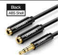 20cm long 3.5mm audio cable with gold-plated connectors in black, grey and white colour options