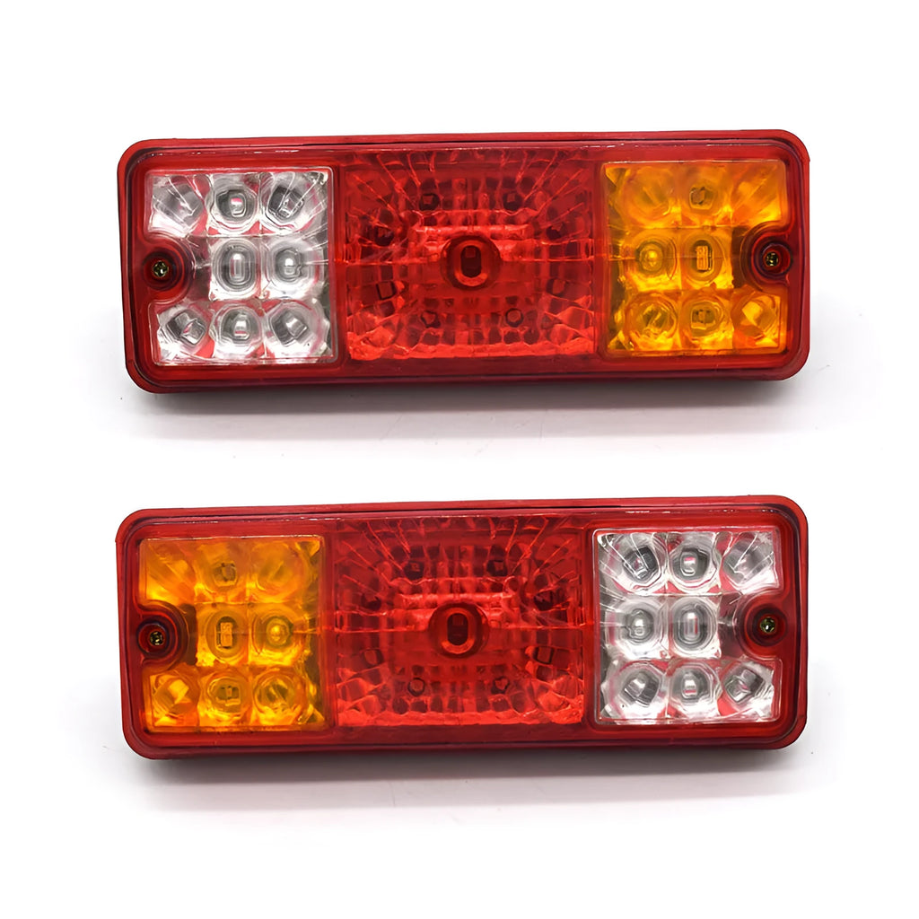 Black semi-closed taillight for 12V and 48-60V tricycles.