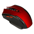 Macro Luminous wired mouse with colour-changing effect on a desk, black colour option shown