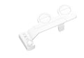 Button wash toilet cleaning system in pure white ABS plastic with water-powered operation and multiple plumbing adaptors