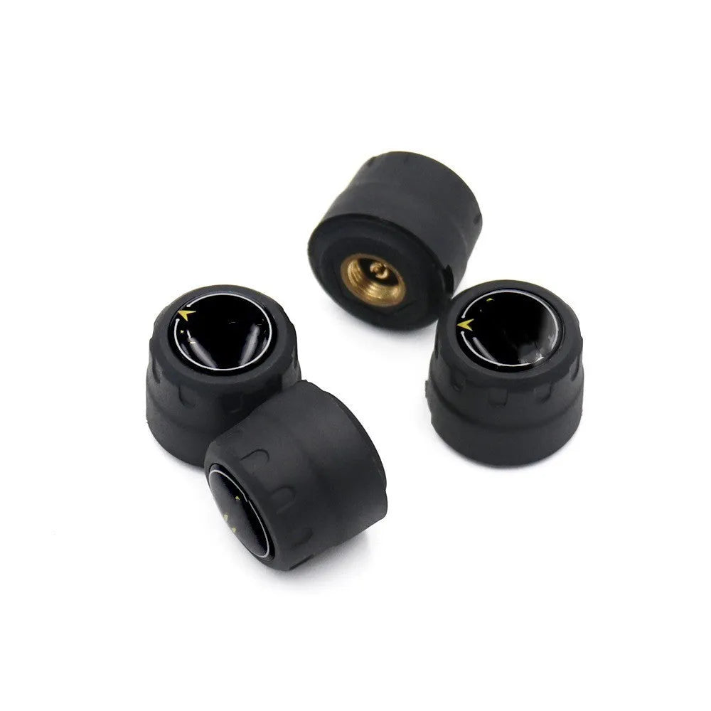 Black Bluetooth 5.0 external tire pressure monitor body sensor with IP67 waterproof rating and 100-1300kPa range