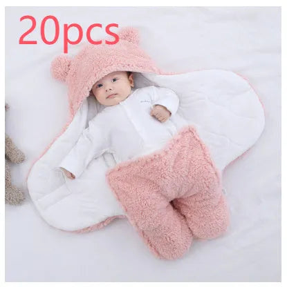 Cotton blend baby quilted sleeping bag wrapper shown in light blue colour
