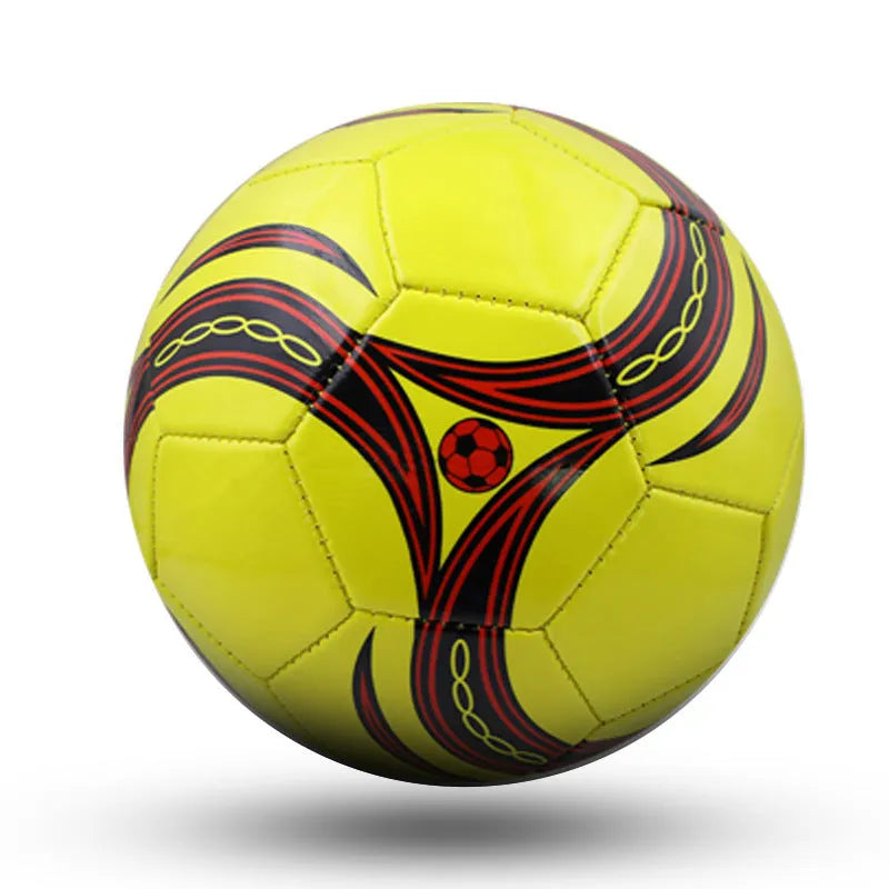 Machine-seam PVC football in three sizes with multiple colour options for youth training