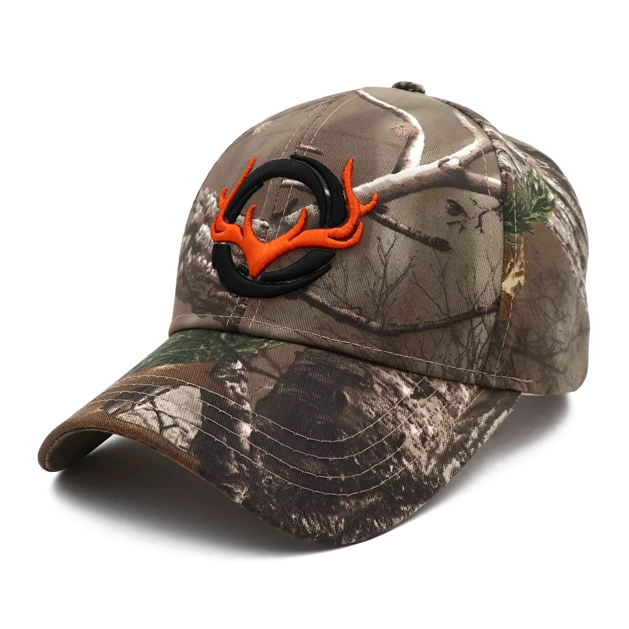 Little Elk hunting baseball cap with animal embroidery in camouflage pattern cotton material