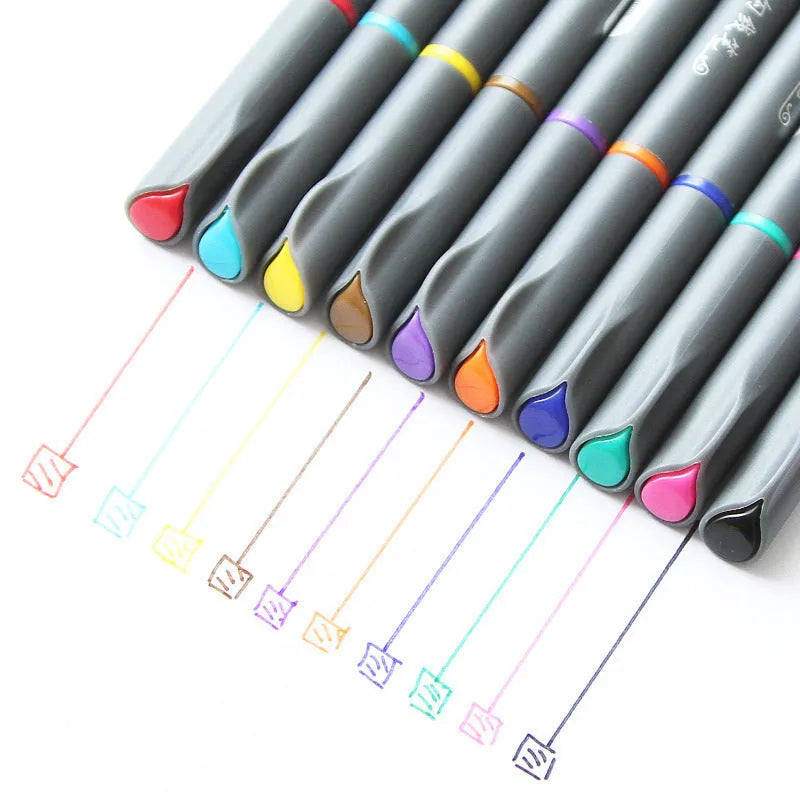 Hook line pen technical drawing tool with 0.38mm tip and syringe colour system