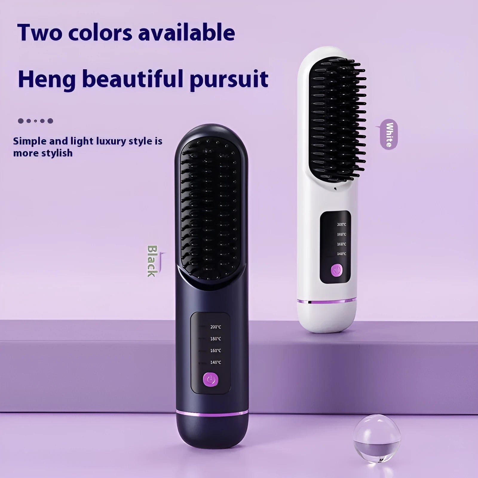 Portable negative ion hair comb in blue, grey, or white, showing its 15-20cm ABS plastic body.
