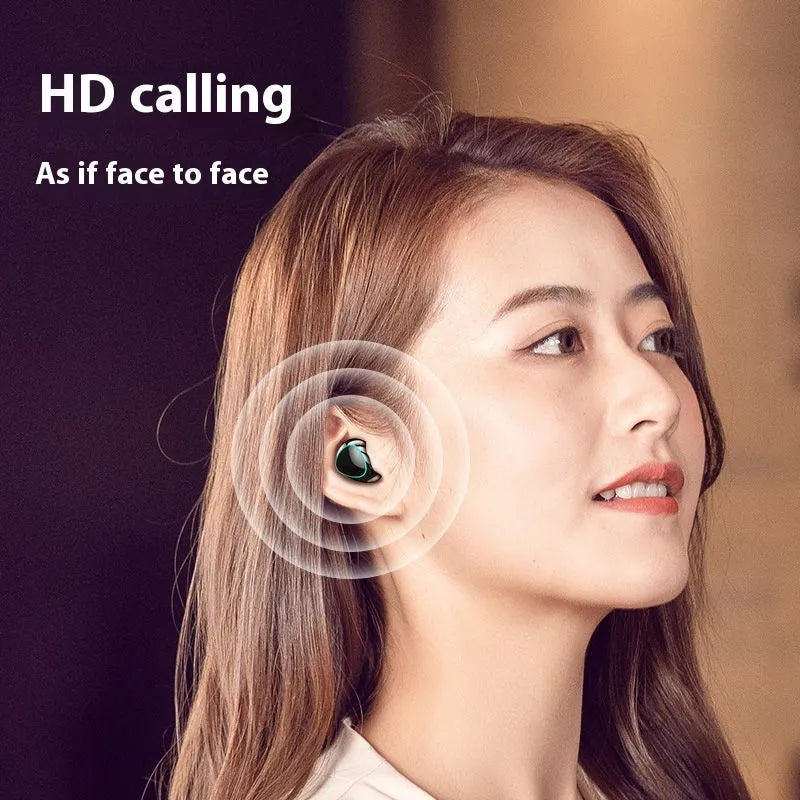Wireless Bluetooth headset Jerry chip black earplug style with digital display screen