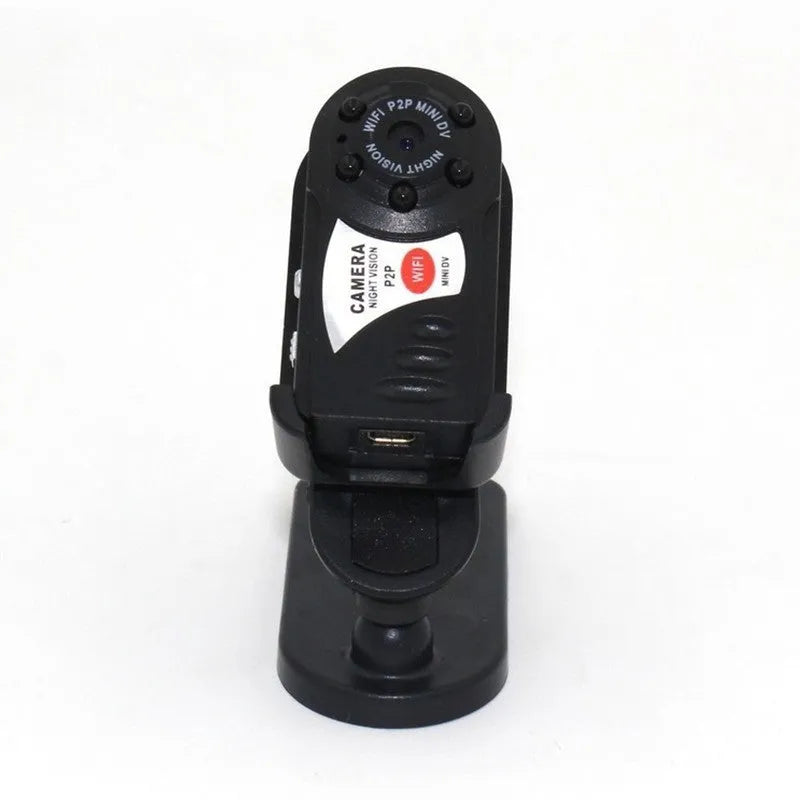 Black wireless wifi security camera with LCD screen and optical zoom lens