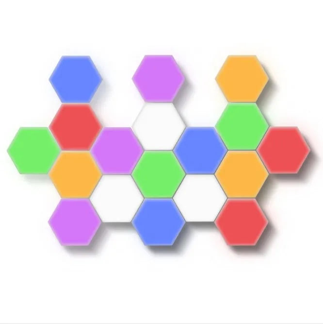 Honeycomb shaped modular wall lamp with touch control in modern minimalist design