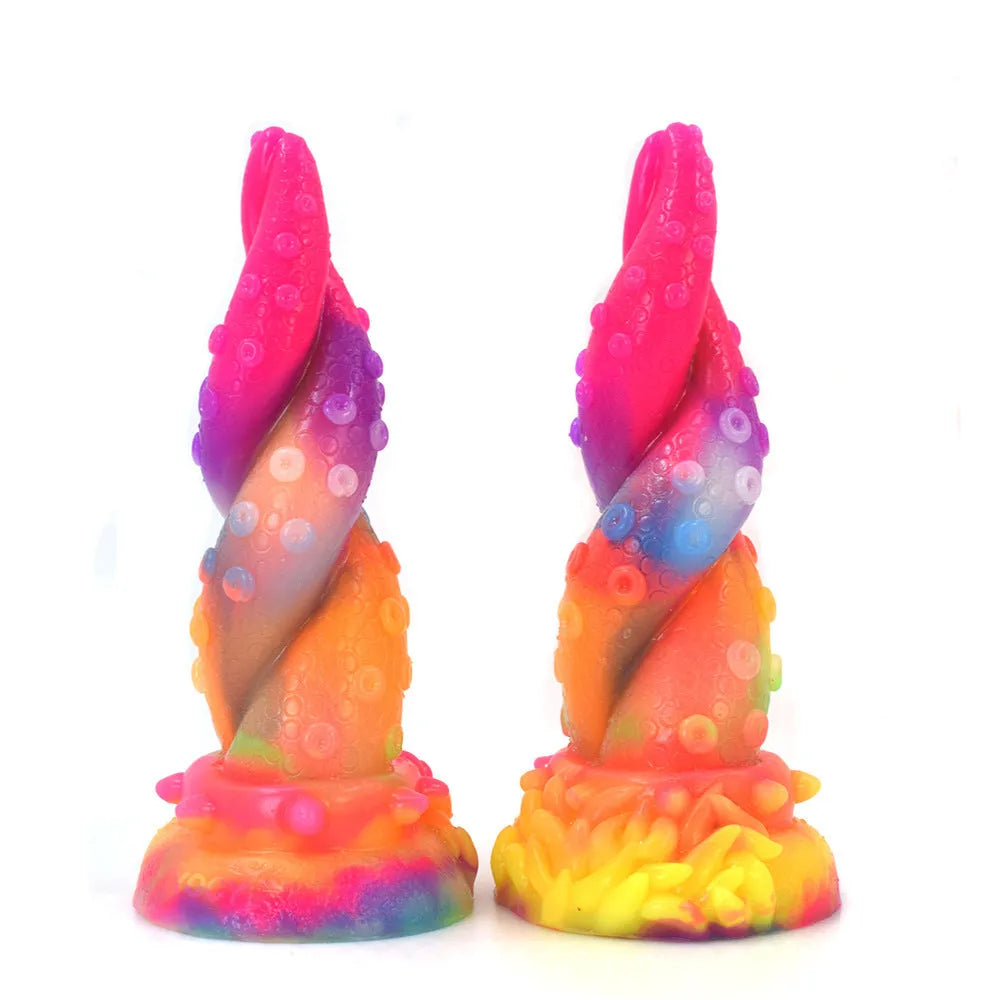 Colorful luminous glow platinum silicone simulation male penis toy YOCY-2066 in luminous colour