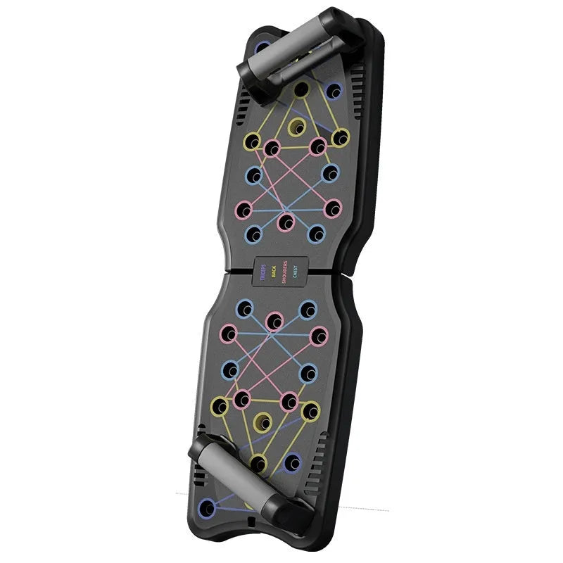 Flat ABS plastic push up support plate for upper body muscle training.