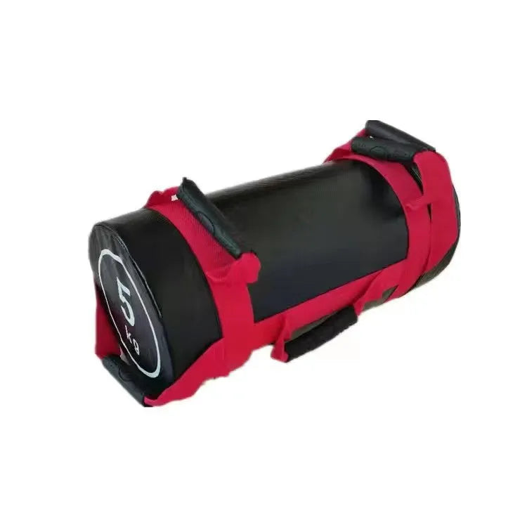 Flat white PVC fitness training sandbag with weight options from 5kg to 30kg