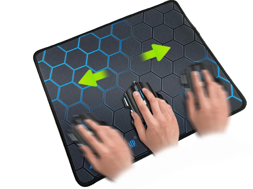 Extended natural rubber mouse mat in L and M sizes with waterproof surface and non-slip rubber base
