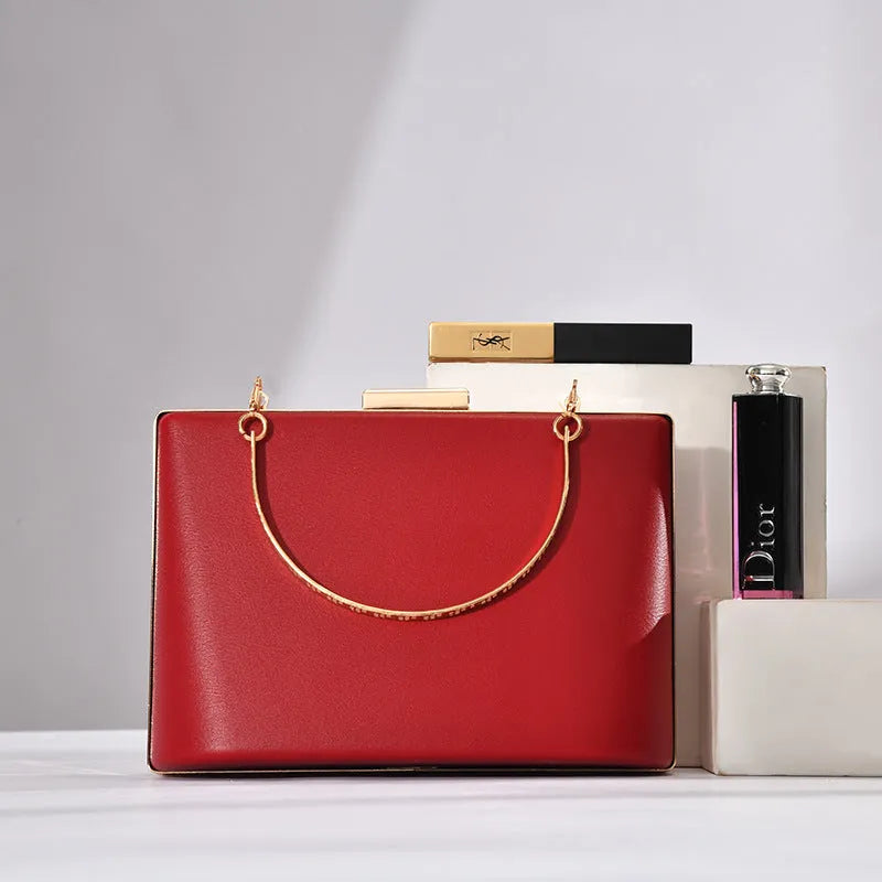 Solid Colour European and American Style Simple Double Ring PU Leather Pillow Shape Crossbody Bag for Daily Use Available in Black, Brown, Red and White 18.5x13.5x7 cm Small Bag for Mobile Phone Storage in Multiple Colour Options