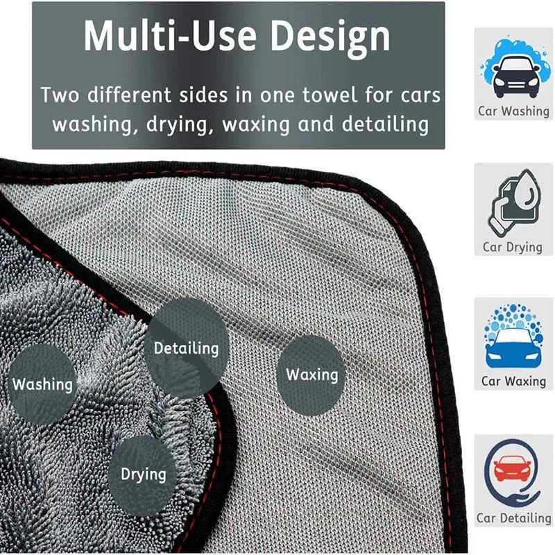Grey microfiber car wash towel measuring 40x40cm for vehicle drying and polishing