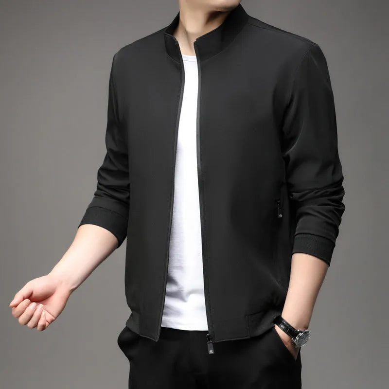 Korean style loose lapel autumn casual jacket with zipper pockets in multiple colour options
