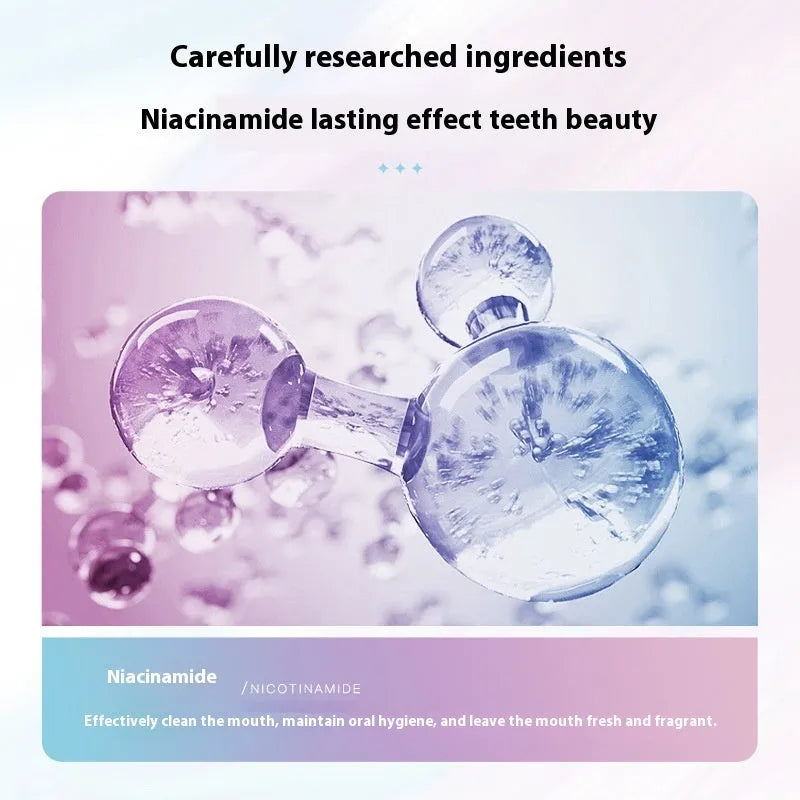 Nicotinamide dazzling white toothpaste tube with 100g net content for adult teeth whitening and cleaning