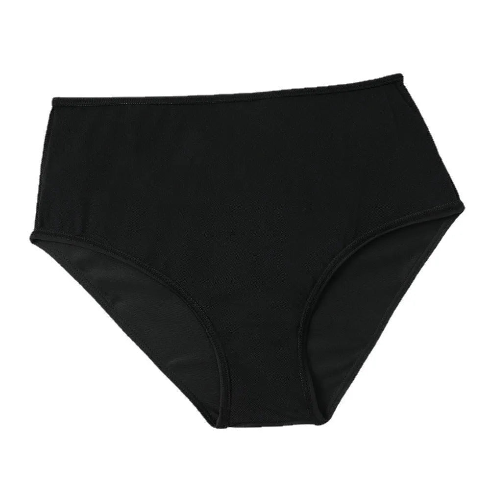 High-waist double-layer women's swimsuit with briefs style and polyester fabric