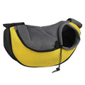 Pet backpack carrier in blue green red or purple with polyester PVC shell and foam lining for small dogs and cats
