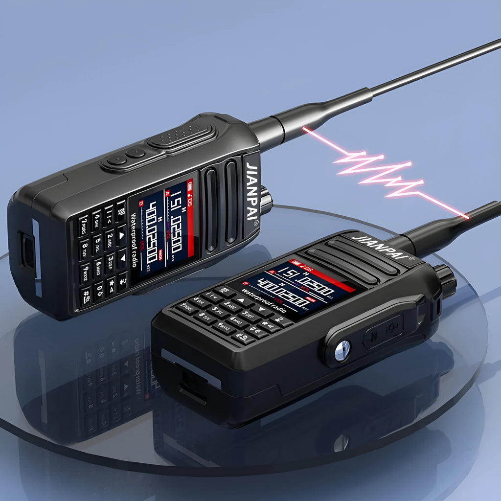 Black waterproof aviation interphone communication system with dustproof rating and complete accessory kit