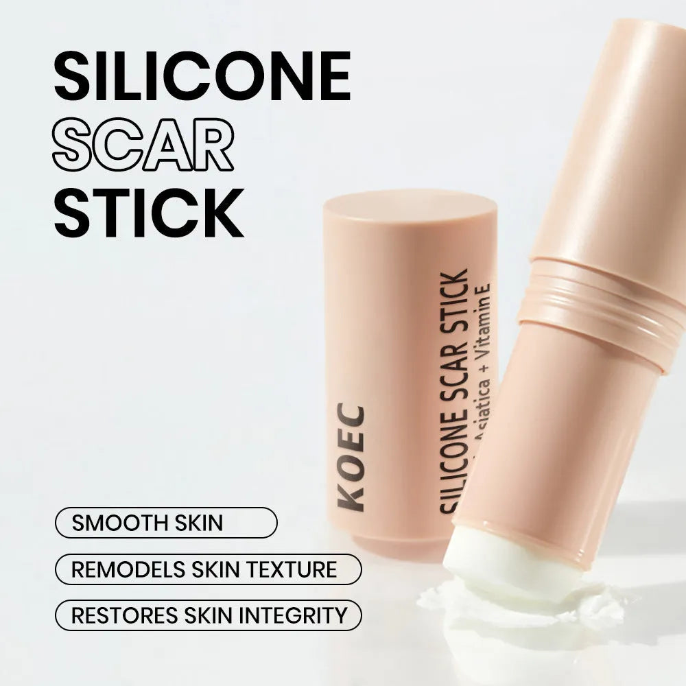Silicone Scar Stick 7g in a white twist-up tube with blue accents