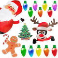 Magnetic Christmas light bulb reflective decoration set with 24 bulbs and 12 wires for car refrigerator garage