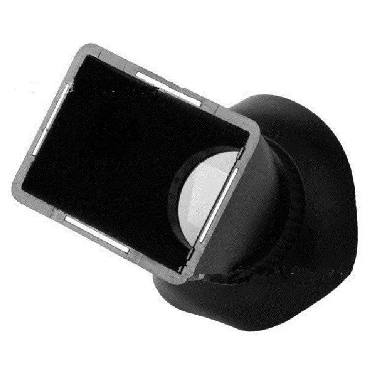 Black camera LCD viewfinder amplifier with magnification lens for DSLR and mirrorless cameras