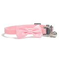 Striped adjustable bow tie cat collar with bell in multiple colour options on nylon ribbon