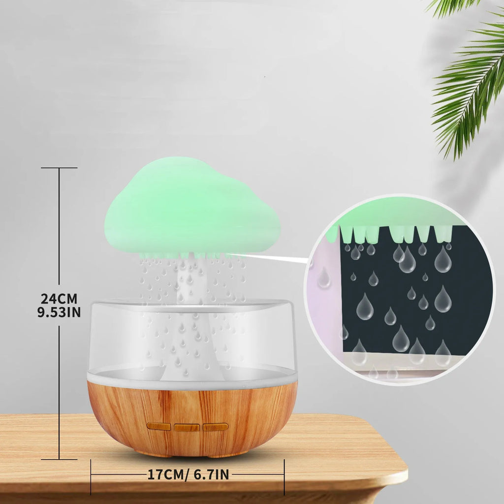 White cloud-shaped humidifier with night light and essential oil diffuser