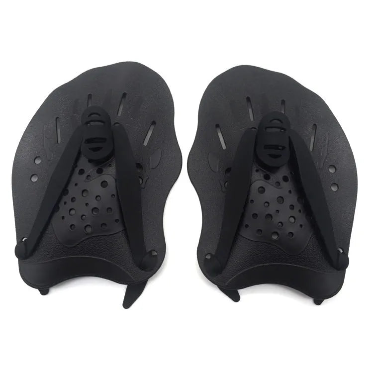 Swimming training paddle gloves for freestyle stroke technique development in various colours and sizes