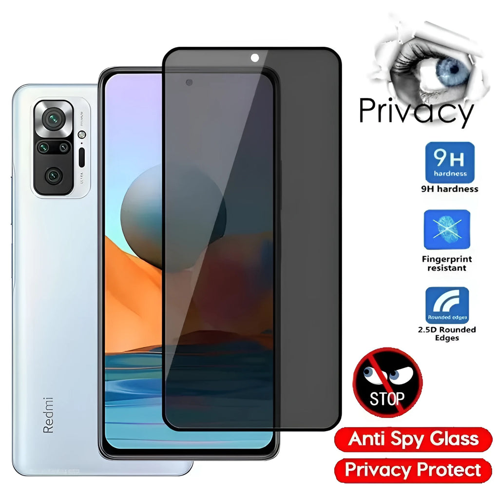 Anti-spy screen protector for Poco and Redmi smartphones with privacy protection technology