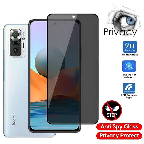 Anti-spy screen protector for Poco and Redmi smartphones with privacy protection technology