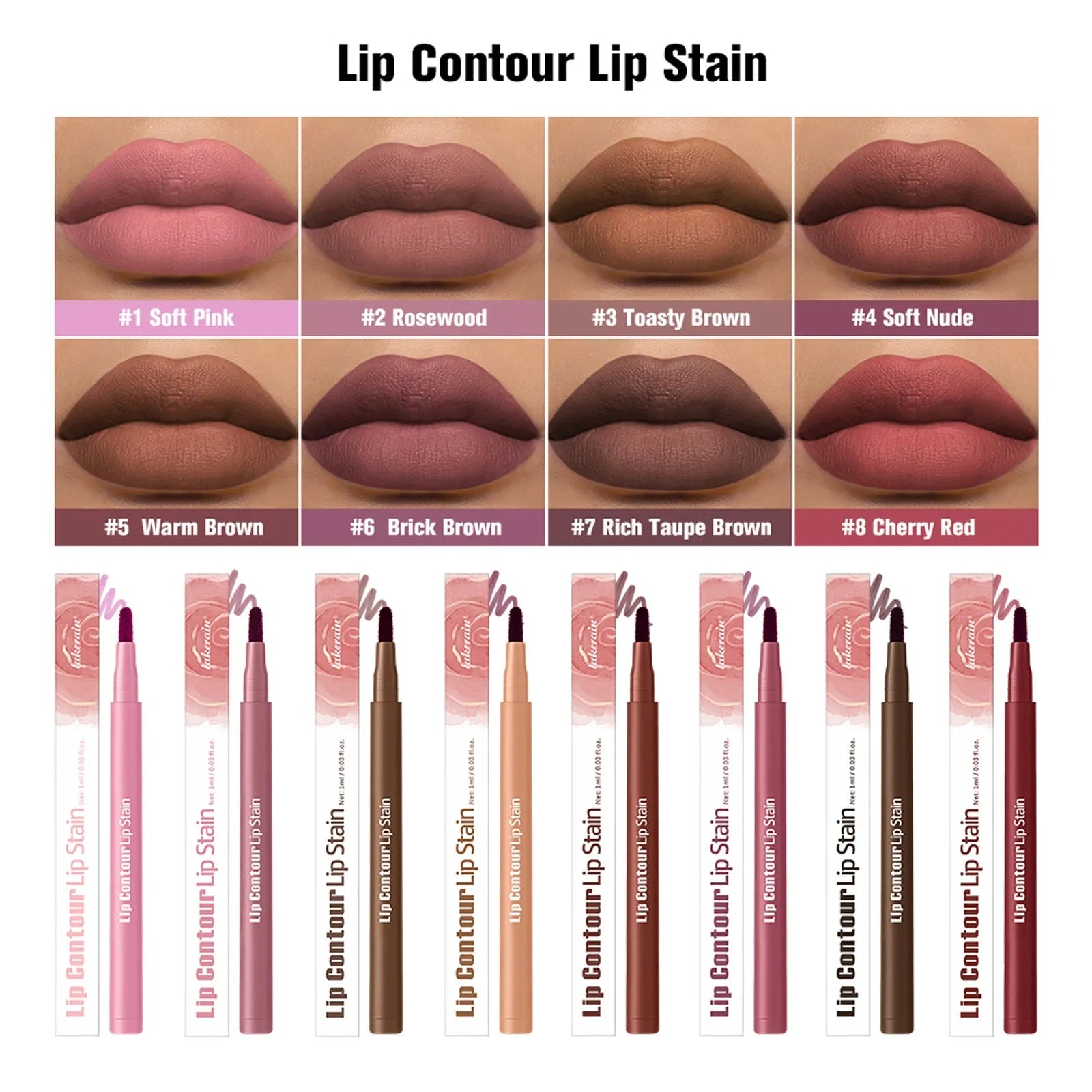 Moisturising smooth portable wooden lip pencil in shade Soft Pink, 1ml net content, colour-resistant lip liner and lipstick