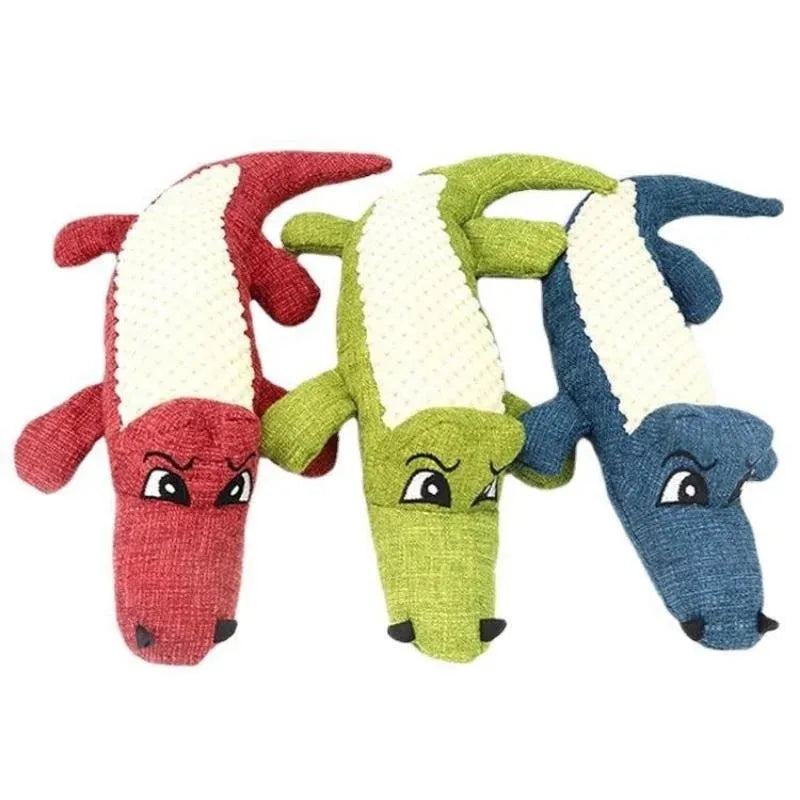 Blue pet plush toy with corn cob grid texture and squeaker for cats and dogs to chew