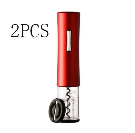 Automatic electric wine opener set with foil cutter stopper and pourer in black finish