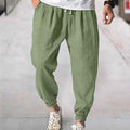 Men's loose fit cotton summer pants with ankle band detailing in multiple colour options