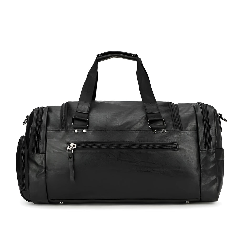 Large black travel shoe bag for sports trainers with separate compartment