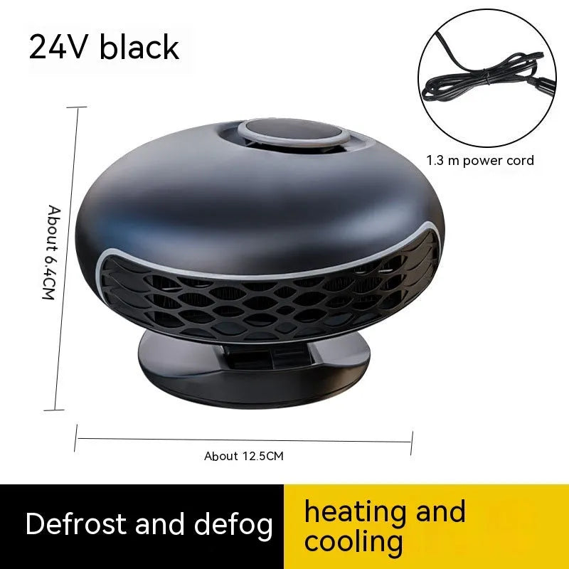 YF-180 black car warm air blower heater with power cable for defrosting and demisting vehicle windows