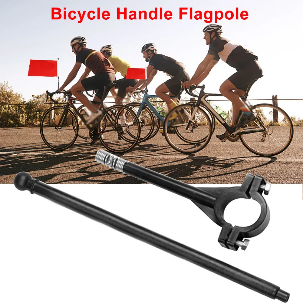 40cm plastic cycling handlebar flagpole with polyester square flag attached