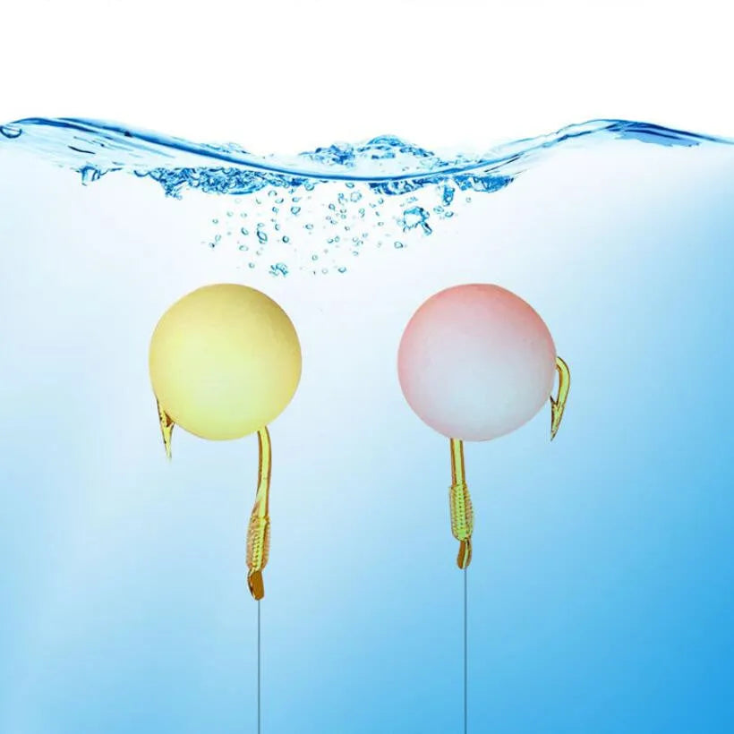 European Style Carp Silo Fishing Floating Foam Bait Granular Soft Beads Yellow Fruit Sweet and Pink Smell Colours Small 4-6mm or Large 7-9mm Grains for Carp Fishing Baiting